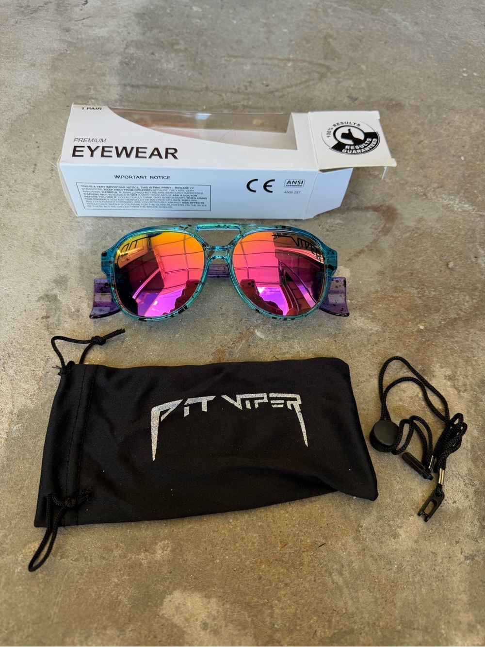 Pit Viper Exciters Sunglasses The Galapagos Sunset Polarized Lens 149mm